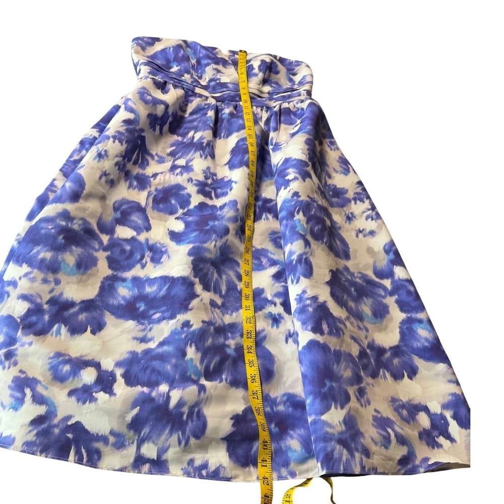 Sachin & Babi Sabelle Dress Blue Floral Strapless Midi Fit Flare 12 Coastal - Picture 7 of 10
